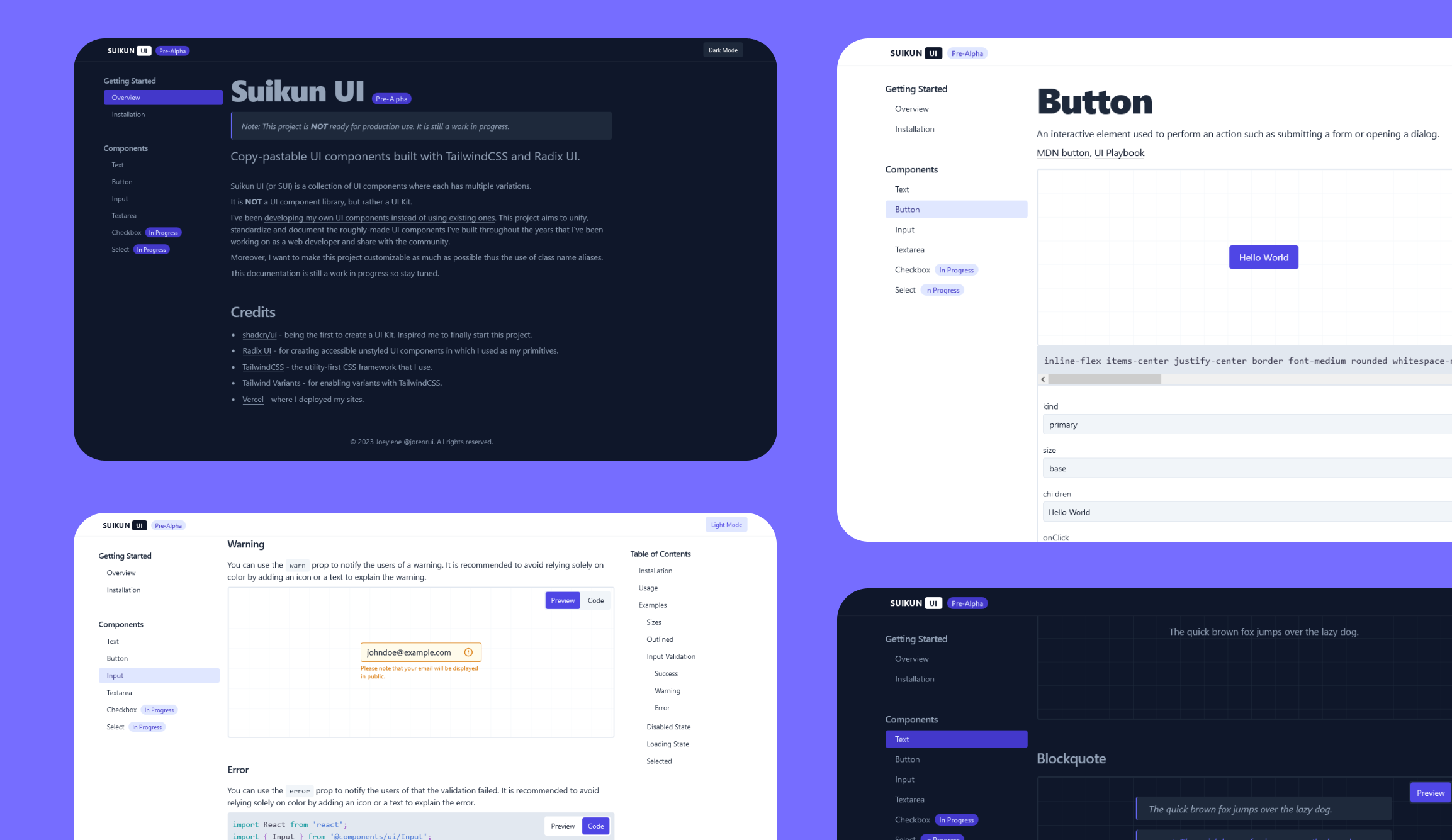 Landing page of Suikun UI